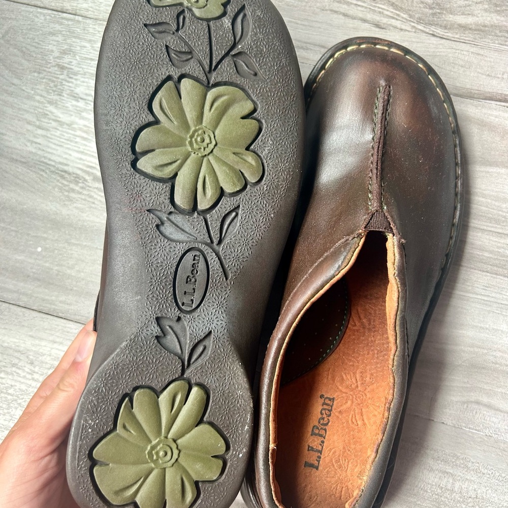 L.L. Bean Women's Dark Brown Leather Slip-On Loafers